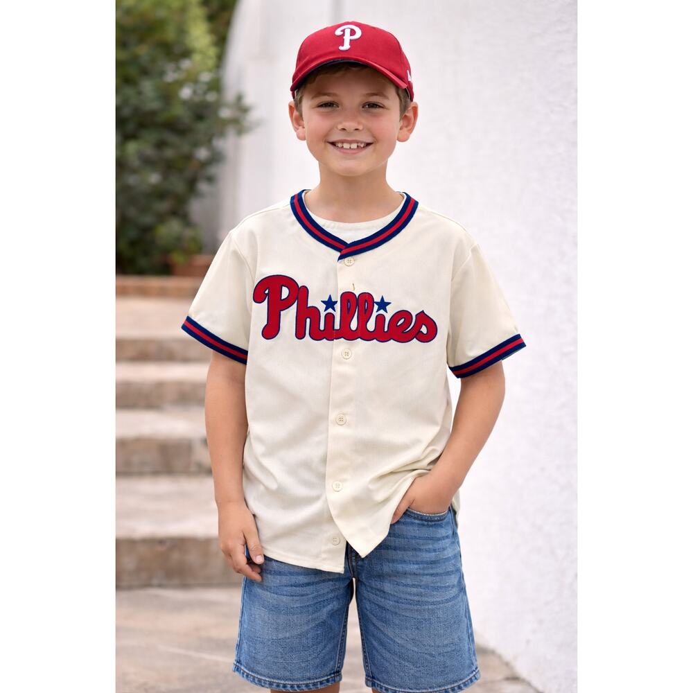 Philadelphia Phillies Ryan Howard #6 Jersey Youth Medium Cream MLB
